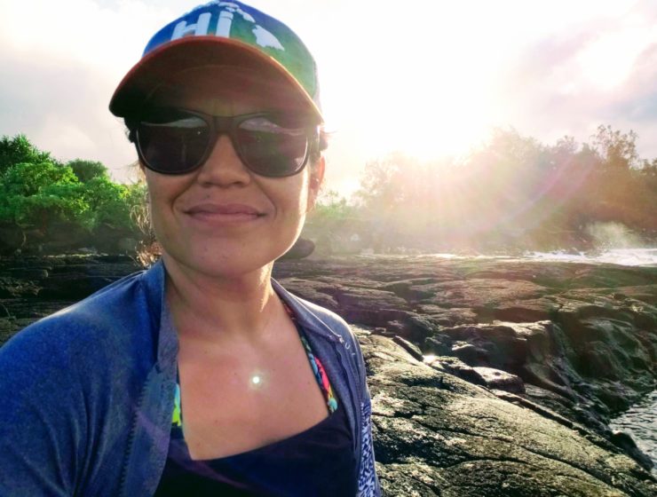 Erica Perez prepares to take water quality samples