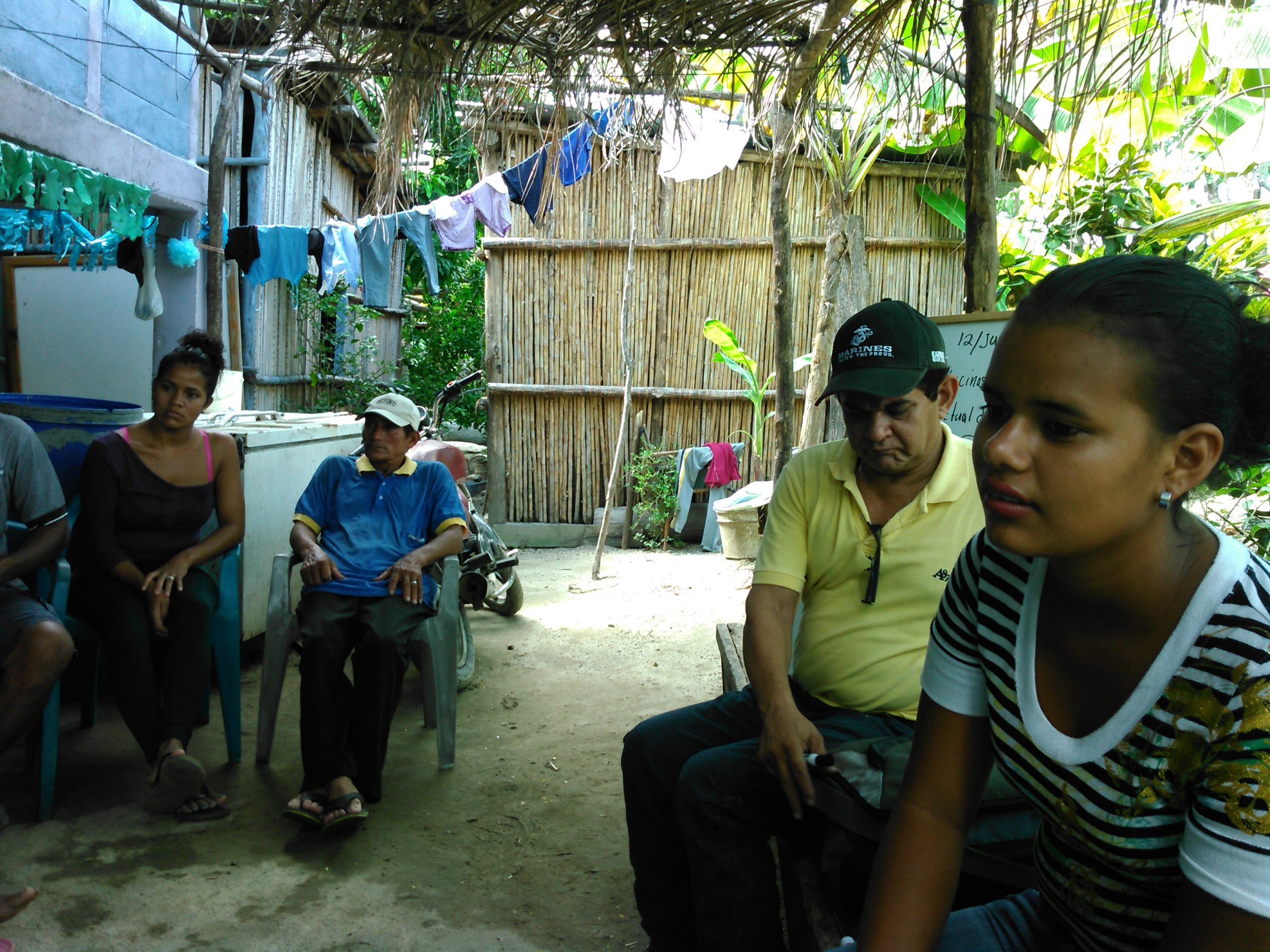 Greissi Villatoro attends a community meeting