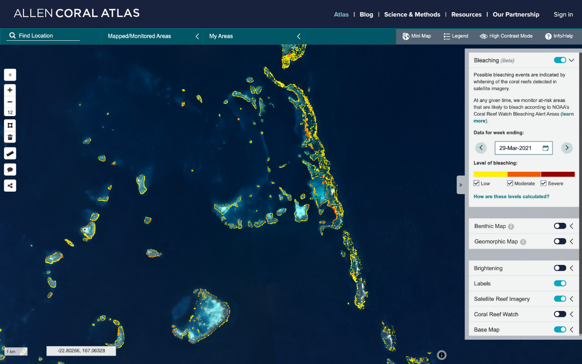 Screenshot of Alan Coral Atlas