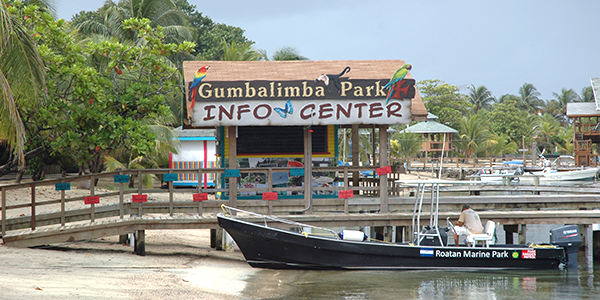 Empty tourist info center on Roatan